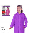 Tradineur - Chubasquero con capucha para niñas - Fabricado 100% poliéster - Costura termoselladas - Talla para niños de 8 a 10 a