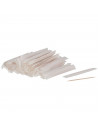 Tradineur - Caja de 120 palillos de madera envueltos individualmente, palillos de dientes doble punta, pinchos, aperitivos, manu