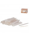 Tradineur - Caja de 120 palillos de madera envueltos individualmente, palillos de dientes doble punta, pinchos, aperitivos, manu