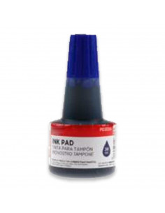 Tradineur - Bote de tinta con tampón - Bote fabricado en plástico - Capacidad de 30 ml - Color azul - Modelo aleatorio