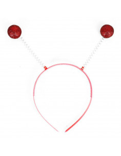 Tradineur - Diadema con bolas saltarinas escarchadas - Complemento para disfraz de carnaval, halloween, cosplay, fiesta, adultos