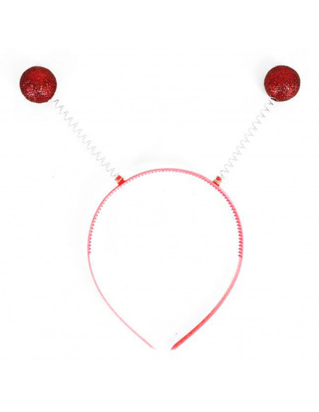 Tradineur - Diadema con bolas saltarinas escarchadas - Complemento para disfraz de carnaval, halloween, cosplay, fiesta, adultos