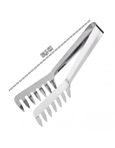 Tradineur - Pinzas para ensalada/espaguete - Fabricado acero inoxidable - Utensilio para la cocina - Longitud de 20,5 cm
