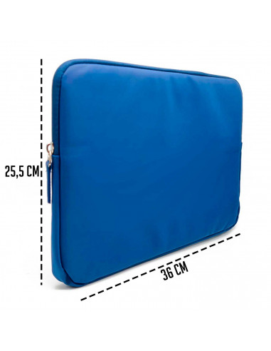 Tradineur - Funda para ordenador portátil de 13/13.3/14" pulgadas - Fabricación 100% poliéster - Interior extrasuave - Color Azu
