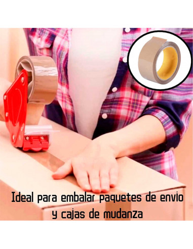 Tradineur - Cinta adhesiva de embalaje, precinto multiusos para embalar, sellar, empaquetar, cerrar cajas, resistente al desgarr