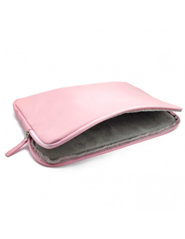 Tradineur - Funda para ordenador portátil de 13/13.3/14" pulgadas - Fabricación en poliéster - Interior extrasuave - Color rosa