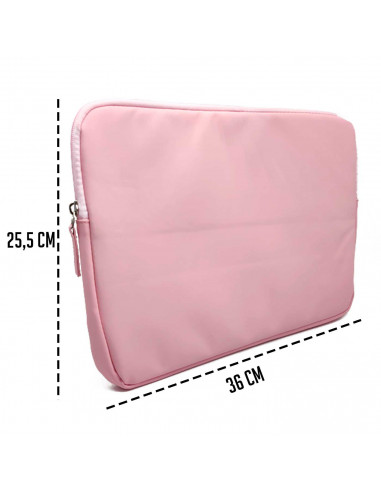 Tradineur - Funda para ordenador portátil de 13/13.3/14" pulgadas - Fabricación en poliéster - Interior extrasuave - Color rosa