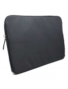 Tradineur - Funda para ordenador portátil de 13/13.3/14" pulgadas - Fabricación 100% poliéster - simulación piel - Color Negro