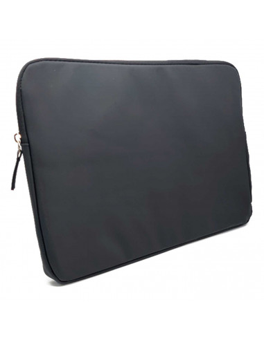 Tradineur - Funda para ordenador portátil de 13/13.3/14" pulgadas - Fabricación 100% poliéster - simulación piel - Color Negro