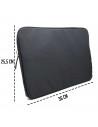 Tradineur - Funda para ordenador portátil de 13/13.3/14" pulgadas - Fabricación 100% poliéster - simulación piel - Color Negro