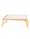 Bandeja de cama plegable de madera 50 x 31 x 21 cm, mesa multiuso para desayuno con patas plegables, ligera y resistente, fondo
