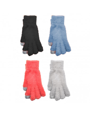 Tradineur - Guantes con pelaje de 20 cm - Fabricado en nilón extrasuave y cálido - Accesorios para otoño e invierno - Diseño Ale
