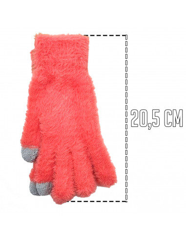 Tradineur - Guantes con pelaje de 20 cm - Fabricado en nilón extrasuave y cálido - Accesorios para otoño e invierno - Diseño Ale