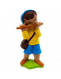 Tradineur - Figura de flautista para belén navideño, durexina, personaje decorativo para nacimiento, pesebre, adorno artesano, n