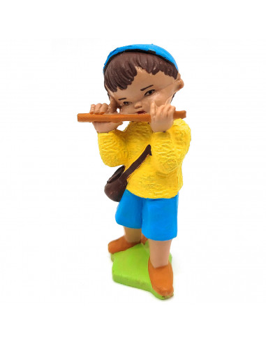 Tradineur - Figura de flautista para belén navideño, durexina, personaje decorativo para nacimiento, pesebre, adorno artesano, n