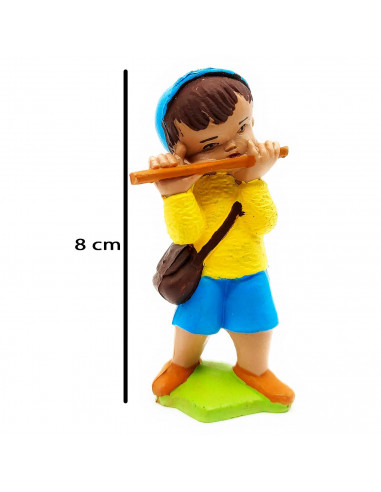 Tradineur - Figura de flautista para belén navideño, durexina, personaje decorativo para nacimiento, pesebre, adorno artesano, n