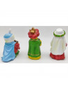 Tradineur - Figuras 3 Reyes Magos Naïf para belén navideño, marmolina, figuras decorativas para nacimiento, pesebre, navidad, ad