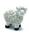 Tradineur - Figura de mini cordero naif para belén - Fabricado en marmolina - Figura decorativa divertida para nacimiento, navid