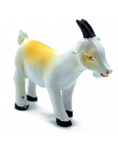 Tradineur - Figura de mini cabra naif - Fabricado en marmolina - Figura decorativa divertida para nacimiento, navidad, decoració