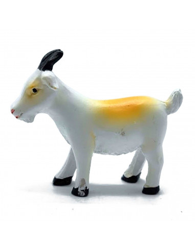 Tradineur - Figura de mini cabra naif - Fabricado en marmolina - Figura decorativa divertida para nacimiento, navidad, decoració
