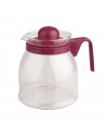 Tradineur - Jarra de vidrio apta para microondas capacidad 650 ml, tetera vidrio, 12 x 8.5 x 14 cm