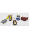 Tradineur - Set de 5 figuras del nacimiento Naïf para belén navideño, marmolina, José, María, niño Jesús, buey y mula, adornos,