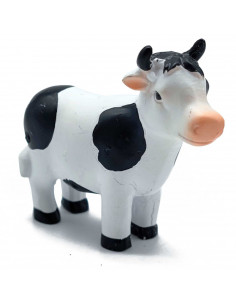 Tradineur - Figura de mini vaca naif para belén - Fabricado en marmolina - Figura decorativa divertida para nacimiento, navidad,