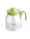 Tradineur - Jarra de vidrio apta para microondas capacidad 650 ml, tetera vidrio, 12 x 8.5 x 14 cm