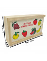 Tradineur - Dominó infantil de Frutas en caja de madera, 28 fichas, juego de mesa tradicional para niños, diversión, 16,7 x 9,5