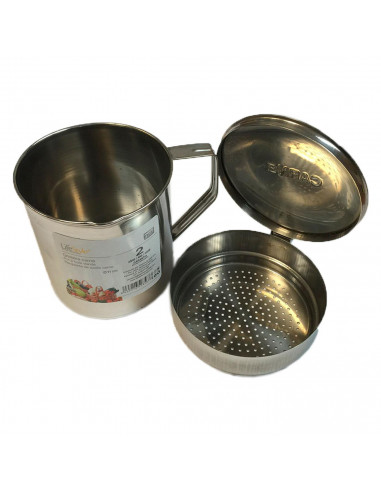 LifeStyle - Grasera de carne acero inoxidable 1400 ml con filtro-colador desmontable, 14,5 x 11,5 cm, bote, recipiente de cocina