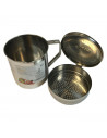 LifeStyle - Grasera de carne acero inoxidable 1400 ml con filtro-colador desmontable, 14,5 x 11,5 cm, bote, recipiente de cocina