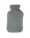 Tradineur - Bolsa para agua caliente de goma natural con tapón de rosca y forro de lana, aliviar dolores musculares, 2 litros, 3