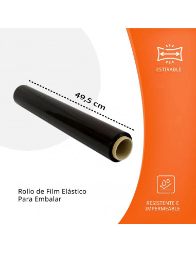 Tradineur - Film elástico para paletizar y embalar, protector extensible de embalaje para mudanzas, almacenes, maletas de viaje,