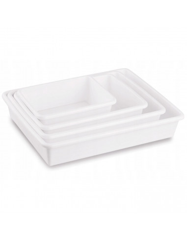 Tradineur - Set de 4 bandejas frigoríficas de almacenamiento, plástico, reutilizables, servir comida, aperitivos, fabricado en E