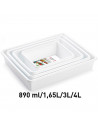 Tradineur - Set de 4 bandejas frigoríficas de almacenamiento, plástico, reutilizables, servir comida, aperitivos, fabricado en E