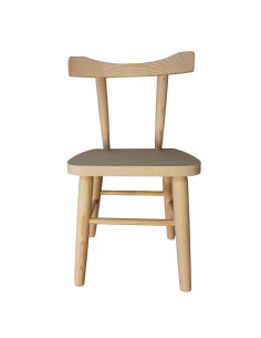 Tradineur - Silla infantil de madera 55 x 33 x 26 cm, silla para niños de madera natural con reposapiés