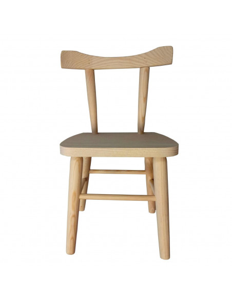 Tradineur - Silla infantil de madera 55 x 33 x 26 cm, silla para niños de madera natural con reposapiés