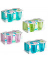 Tradineur - Pack de 4 vasos reutilizables, poliestireno transparente duro y resistente, vasos lavables para picnic, camping, hog