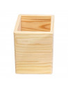 Portalápices de madera - 100% Madera sin procesar, para pintar, barnizar y decorar a tu gusto - 10 x 8 x 8 cm