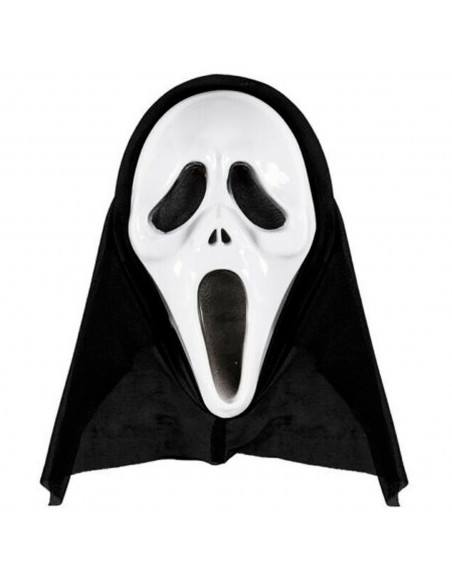 Tradineur - Máscara Scream de plástico, careta, complemento para disfraces de carnaval, Halloween, cosplay, fiestas (Adulto, 32 Tradineur - Máscara Scream de plástico, careta, complemento para disfraces de carnaval, Halloween, cosplay, fiestas (Adulto, 32