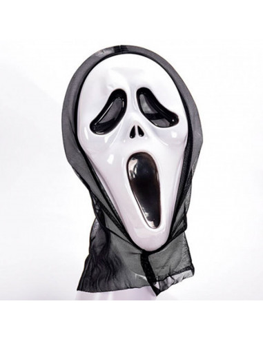 Tradineur - Máscara Scream de plástico, careta, complemento para disfraces de carnaval, Halloween, cosplay, fiestas (Adulto, 32