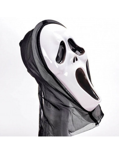 Tradineur - Máscara Scream de plástico, careta, complemento para disfraces de carnaval, Halloween, cosplay, fiestas (Adulto, 32
