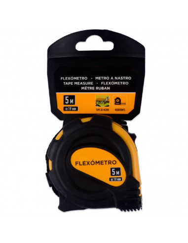 Tradineur - Cinta métrica, flexómetro profesional con punta imantada de acero, freno de seguridad y clip de sujeción para cintur