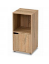 Tradineur - Mesilla de noche de madera con puerta y estante, mueble auxiliar multifuncional, estantería para dormitorio, salón (