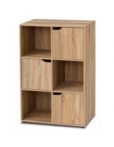 Tradineur - Aparador de madera con 3 puertas y 3 estantes, mueble auxiliar multifuncional, estantería para salón, dormitorio (Ma Tradineur - Aparador de madera con 3 puertas y 3 estantes, mueble auxiliar multifuncional, estantería para salón, dormitorio (Ma