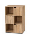 Tradineur - Aparador de madera con 3 puertas y 3 estantes, mueble auxiliar multifuncional, estantería para salón, dormitorio (Ma
