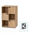 Tradineur - Aparador de madera con 3 puertas y 3 estantes, mueble auxiliar multifuncional, estantería para salón, dormitorio (Ma