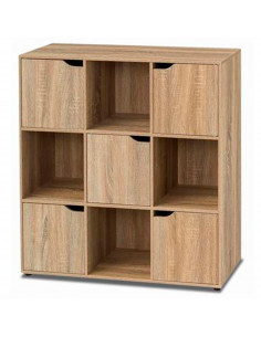 Tradineur - Aparador de madera con 5 puertas y 4 estantes, mueble auxiliar multifuncional, estantería para salón, dormitorio (Ma