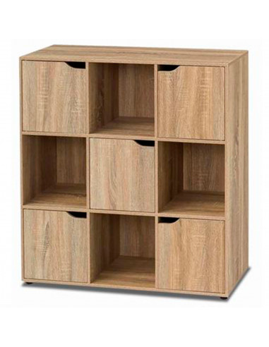 Tradineur - Aparador de madera con 5 puertas y 4 estantes, mueble auxiliar multifuncional, estantería para salón, dormitorio (Ma