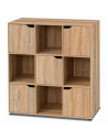 Tradineur - Aparador de madera con 5 puertas y 4 estantes, mueble auxiliar multifuncional, estantería para salón, dormitorio (Ma